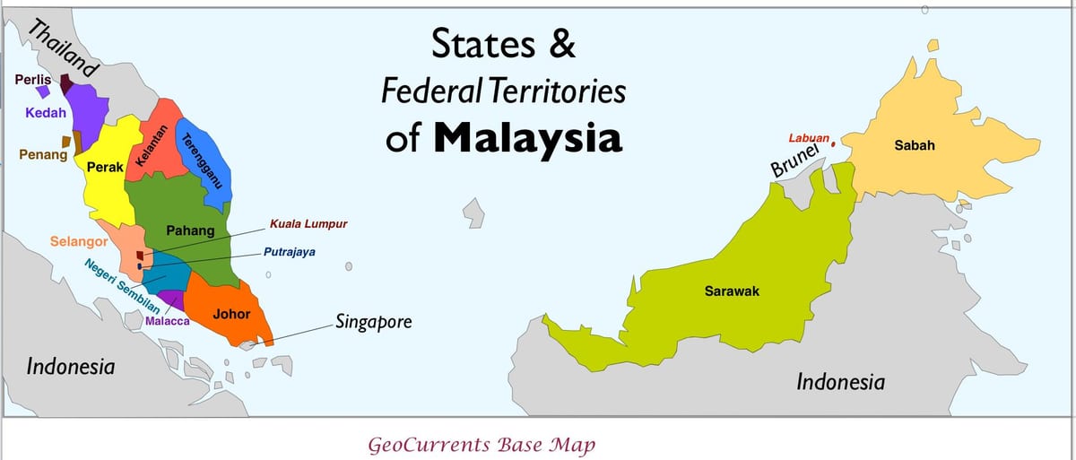 карта провинции Малайзии