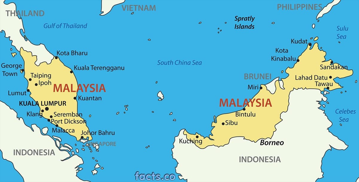 карта Малайзии