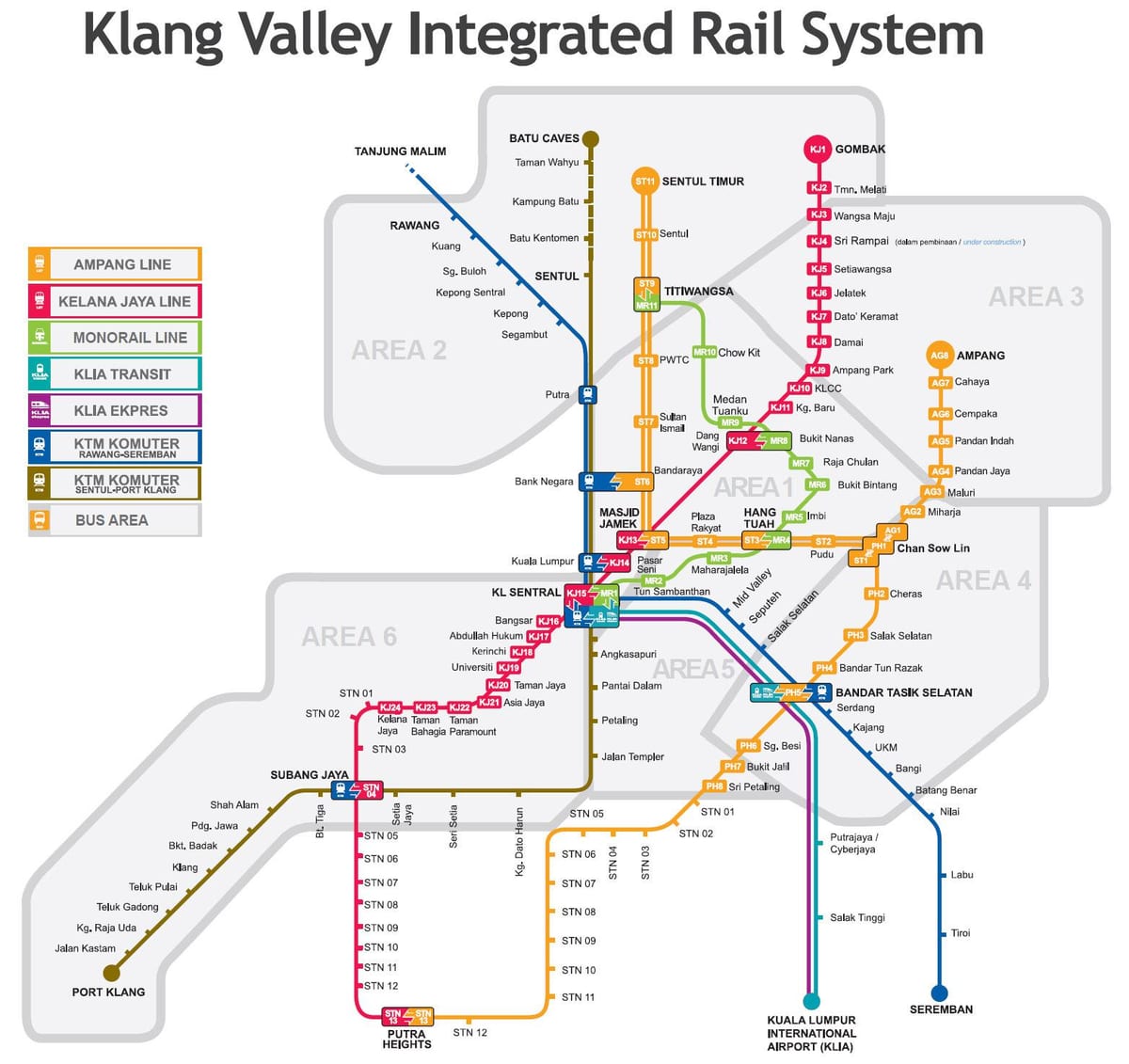 lrt карта Малайзии 2016