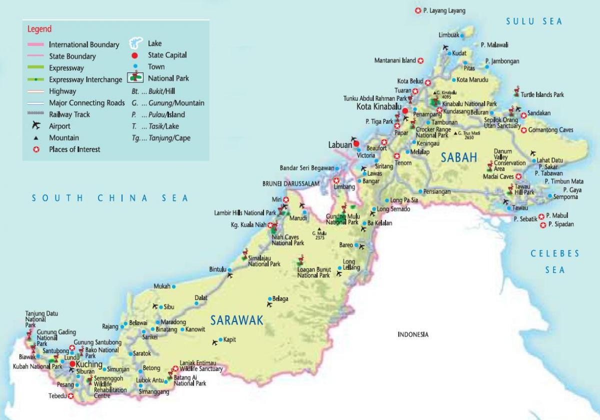 Дорожная карта полуостровной Малайзии