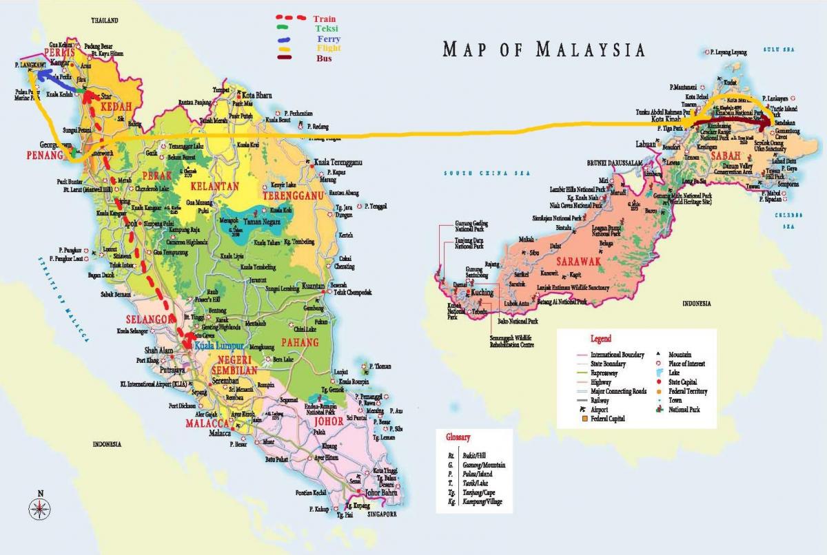 Малайзия карта HD