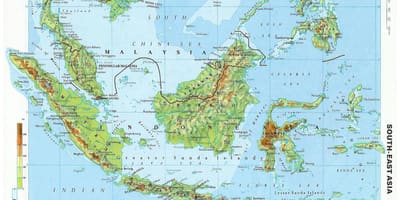 Карта Малайзии топографическая