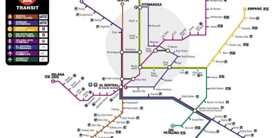 Карта Малайзии транспорта
