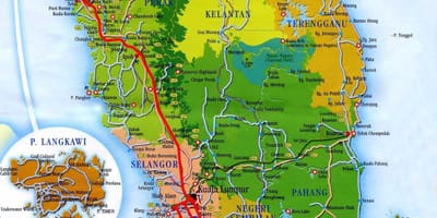Карта Южной Малайзии
