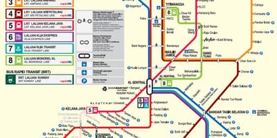 Малайзия MRT карту 2016